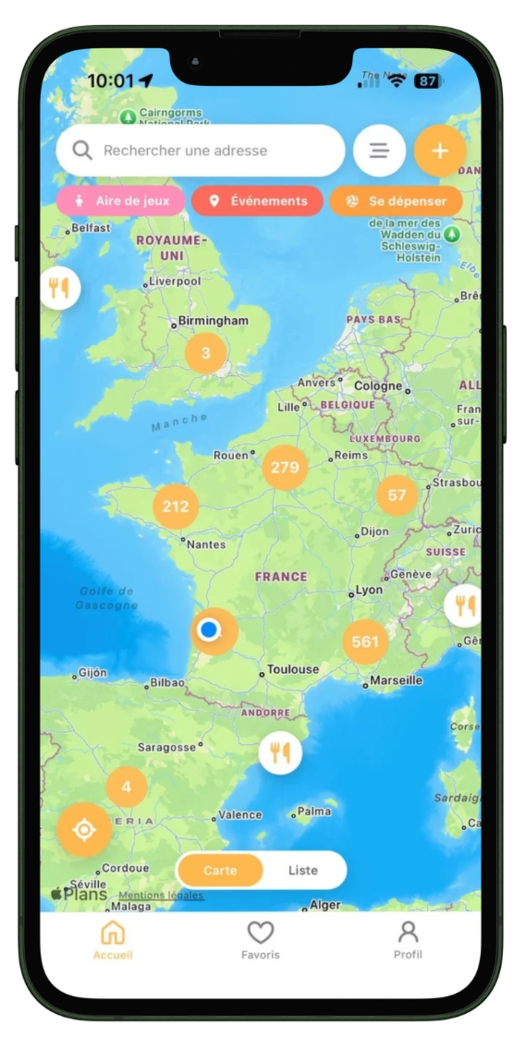 application mobile sorties en famille