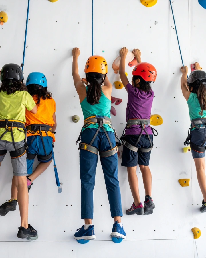 Enfants qui font de l'escalade